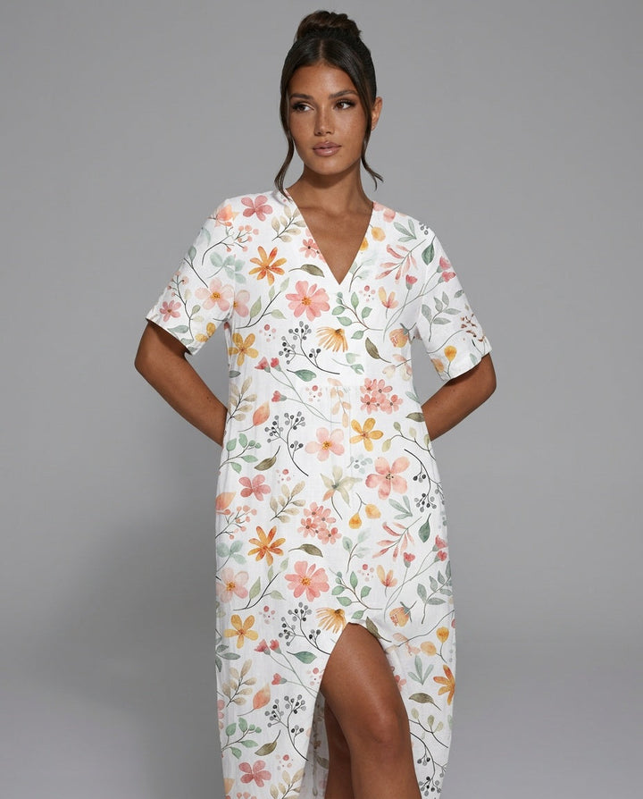 Liv | V-Neck Floral Summer Midi Dress