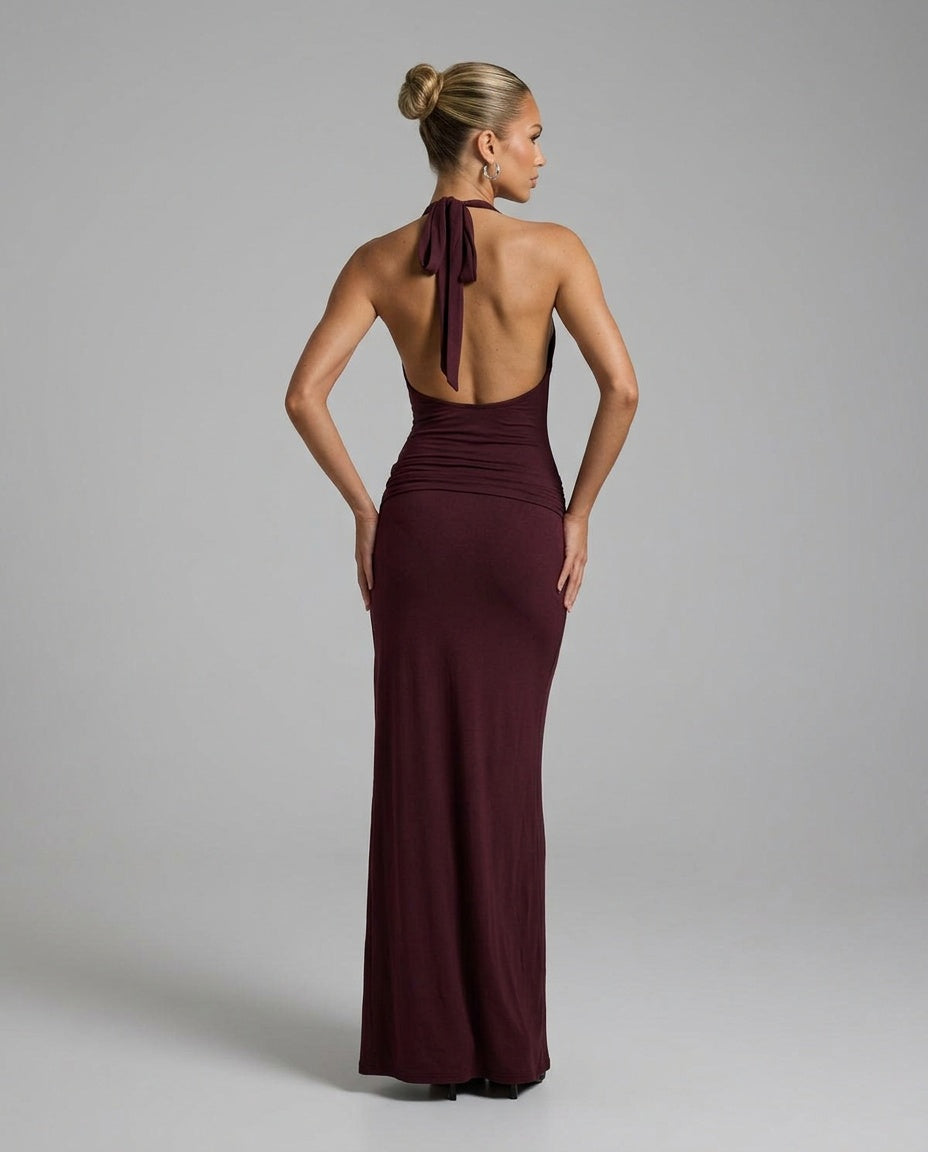 Vivienne | Draped A-Line Maxi Dress